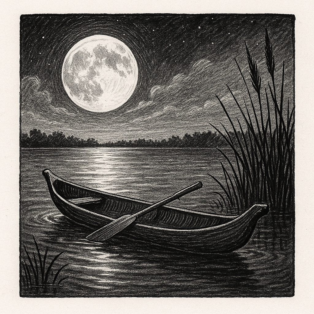 Canoe under Moonlight